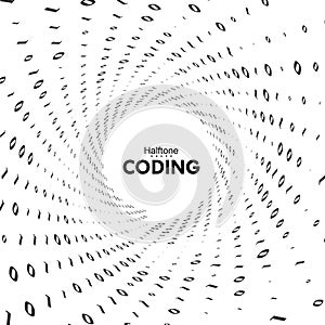 Streaming binary code 3d vector shape.