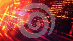 Streaming binary code data processing in vibrant red