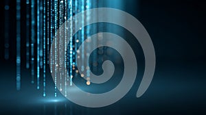 Streaming binary code digits representing data information flow