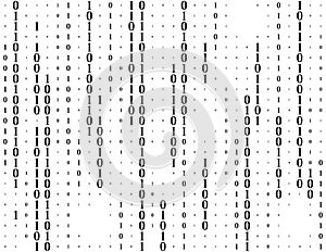 Streaming binary code vector background. Coding or Hacker concept. Data and technology, decryption and encryption