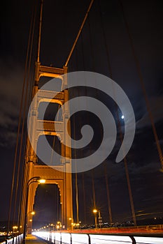 Streaming cars on Golden Gate Bridge, San Francisco, California