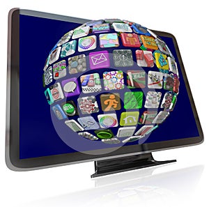 Streaming Content Icons on HDTV Television Screens