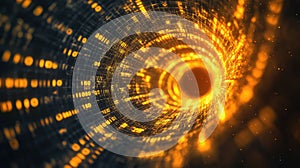 Streaming data creating digital tunnel with binary code