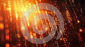 Streaming digital data code creating abstract technology background