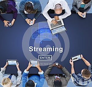 Streaming Internet Computer Media Transfer Data Concept