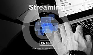 Streaming Internet Media Technology Data Concept