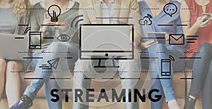 Streaming Media Digital Electronic Technology Concept