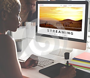 Streaming Multimedia Audio Entertainment Internet Concept