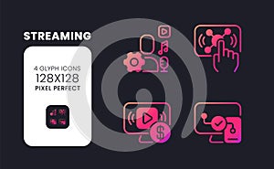 Streaming pink solid gradient desktop icons