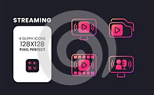 Streaming pink solid gradient desktop icons