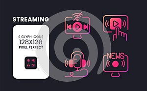 Streaming pink solid gradient desktop icons