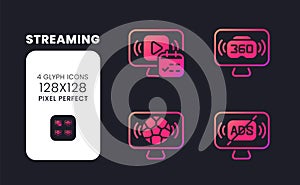 Streaming pink solid gradient desktop icons