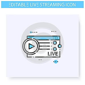 Streaming revice provider line icon. Editable