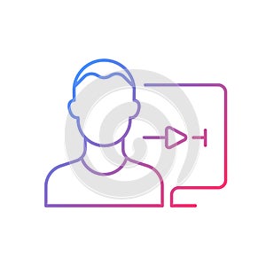 Streaming service user account gradient linear vector icon