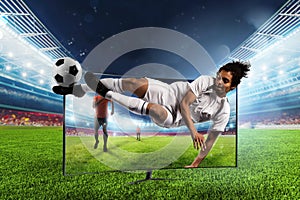 Streaming tv channel of soccer player who kicks the ball