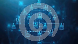 streamle diminishing organizational chart in schematic style