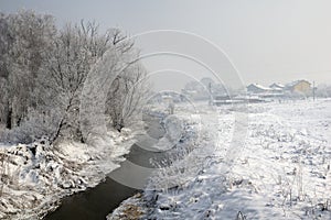 Streamlet near Sofia, Bulgaria - winter picture
