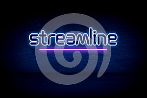 Streamline - blue neon announcement signboard