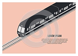 Streamline commuter train. Simple flat illustration.