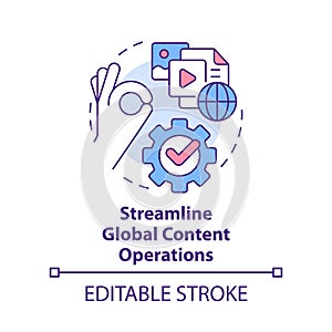 Streamline global content operations concept icon