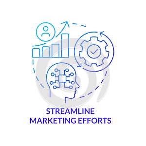 Streamline marketing efforts blue gradient concept icon