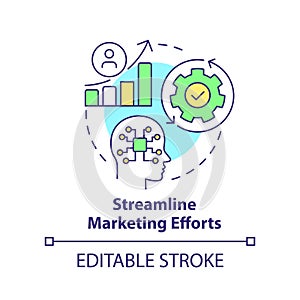 Streamline marketing efforts concept icon