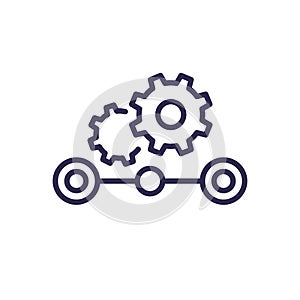 streamline process line icon on white