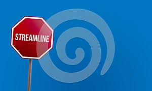 Streamline - red sign with blue sky