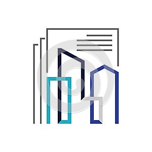 Streamlined Architectural Document Logo Graphic Design