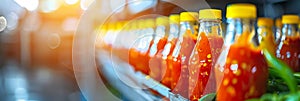 Streamlined bottled ketchup manufacturing process in a conventional factory environment