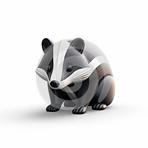 Streamlined Design: 3d Render Of Cute Badger Figure In Villagecore Style