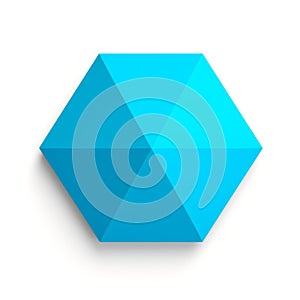 Streamlined Design: Inverted Blue Hexagon On White Background