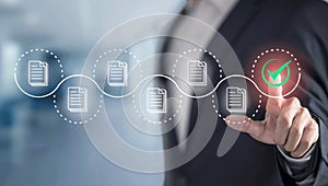 Streamlined digital workflow: Document processing meets final approval.