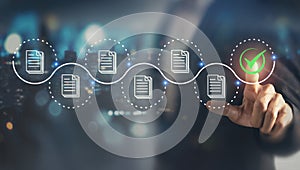 Streamlined digital workflow: Document processing meets final approval.