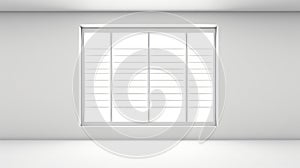 Streamlined Forms: A Shodo-inspired Vector Photo Of A White Window In The Room photo