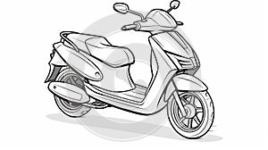 Streamlined Mono-ha Inspired Scooter Drawing - Capturing Suburban Ennui