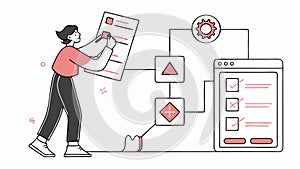 Streamlined Workflow and Process Management, vector design Generative AI