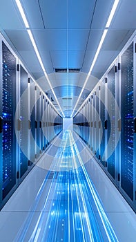 High-Speed Data Flow in a Modern Server Room