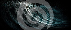 Streams of glowing binary code flow through a cosmic tunnel, symbolizing technology and futuristic innovation. Data, connectivity