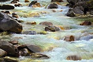 Streams and stones in the river