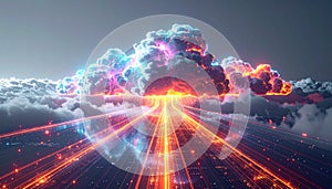 Futuristic Cloud Computing Data Highway