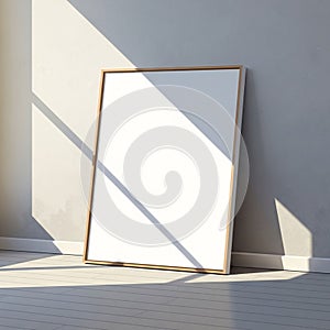 Streams through the window casting geometric shadows on the wall and