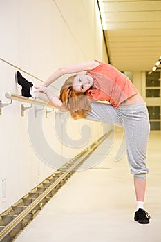 Streching woman