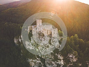 Hrad Strecno, Slovensko. Historický hrad v strednej Európe.