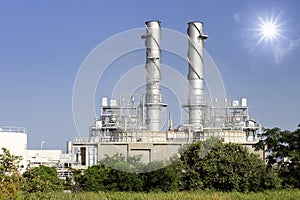 Streem power plant with pollution