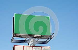 Streen sign with green filled copy space on roadside