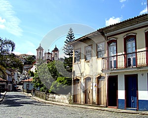 A streescape in Ouro Preto Minas Gerais Brasil