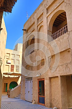 Street at Al Bastakia Historic Neighbourhood Dubai UAE