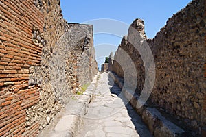 The street in ancient Pompeii