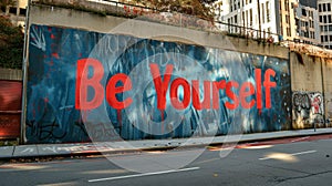 Street Art Mural: Be Yourself - AI Generated